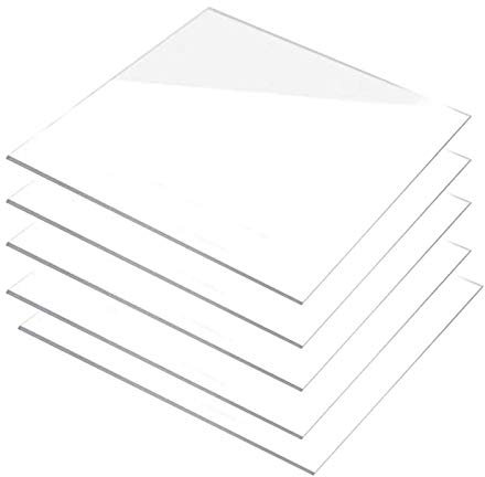 Lot de 5 feuilles acryliques de 2 mm d'épaisseur, plaques carrées en acrylique de 150 × 150 mm à 150 × 300 mm, adaptées aux projets de signalisation, d'artisanat et d'affichage, 150 × 300 mm(150x300mm