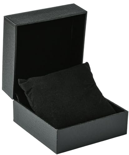 Beebeecraft Boîte à Montres Carrée en Similicuir Noir de 4x4x2.4(5) cm Style Oreiller avec Coussin Amovible Présentoir pour Montres Bracelets Coffret Cadeau pour Hommes et Femmes