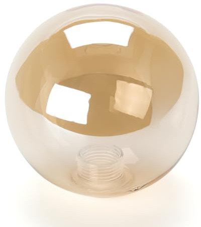 ORION LIGHTSTYLE Glasschirm Lampenglas G9 mit Innengewinde 10cm Ersatzglas Loch 22mm Chrom Spiegelung Amber Gold