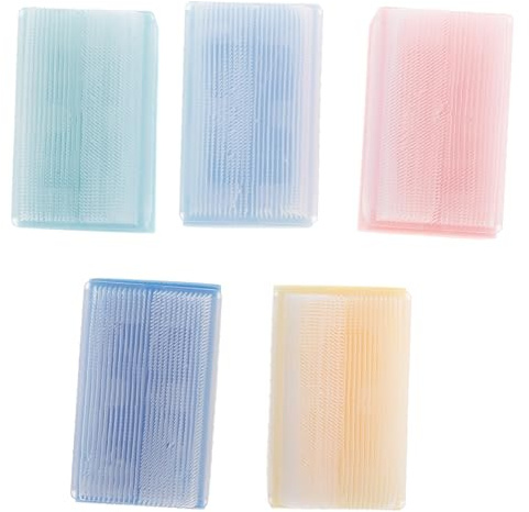 Hohopeti 5pcs Hair Sponge Brush Soft Sensory Scrubber for Newborns Cradle Cap Cleaning Bath Accessories with Gentle Soft Sponge for Sensitive Scalp and Early Touch Training