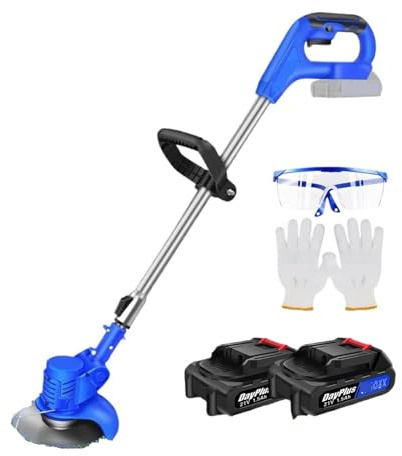 Cortadora De Césped Eléctrica Inalámbrica De 21 V con 2 Baterías, Cortadora De Césped, Cortadora De Poda, Herramientas De Jardín, Cortadora De Malezas, Cortadora De Setos Poda Eficaz