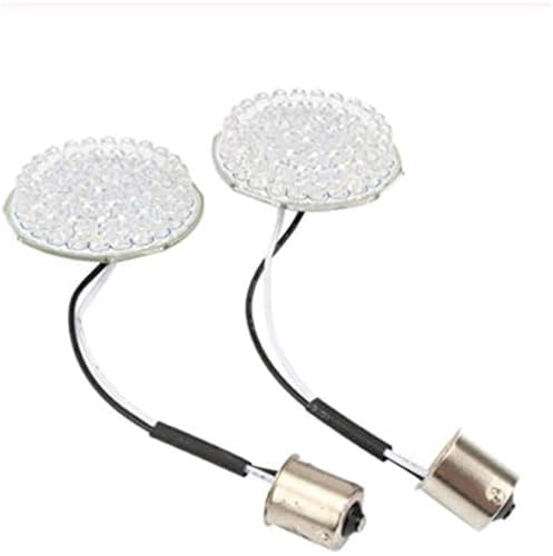 2 x Blinkereinsätze Objektivabdeckung, Bullet-Stil Glühbirne hinten 1156 LED Blinker Weiß Bremslicht + Rauchlinse, für Har-ley Motorrad Smoked Blinkerlinse