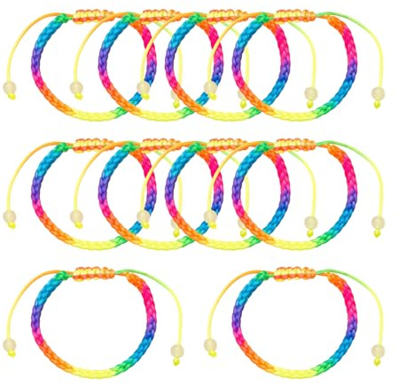 10Stk Rainbow Armbänder, Bunte Armband Freundschaftsarmband Regenbogen | Pride Armbander Freundschaftsarmbänder, Freundschaftsbänder Regenbogenarmbänder Colorful Geknüpfte Gestalten, für Mitgebsel
