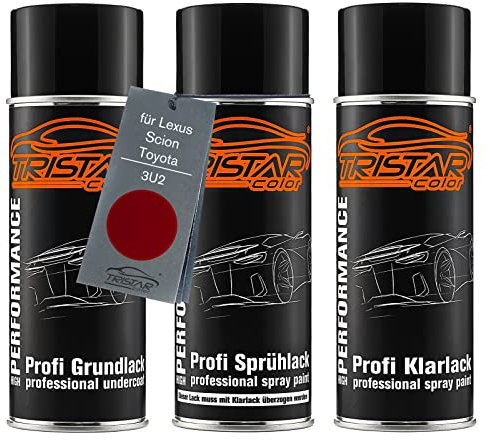 TRISTARcolor Autolack Spraydosen Set für Lexus/Scion/Toyota 3U2 Richmond Crystal Shine Perl Grundlack Basislack Klarlack Sprühdose 400ml