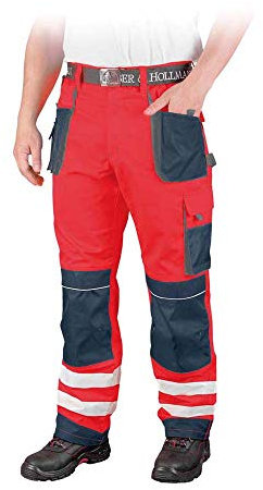 LeberHollman LH-FMNX-T_CGS52 - Pantaloni di protezione Antitaglio, taglia 52, colore: RossoBlu scuroGrigio