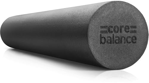 Core Balance Long Foam Roller, 90cm, Black | Medium-Density EPE Foam, Full Body Muscle Massage, Sports & Gym Recovery, Ideal for Back & Spine, Lightweight & Portable
