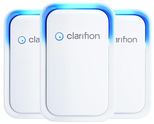 Clarifion - Air Ionizers for Home (3 Pack), Negative Ion Filtration System, Quiet Air Freshener for Bedroom, Office, Kitchen, Portable Air Filter Odor, Smoke Dust, Pets, Eliminator, Mini Air Cleaner