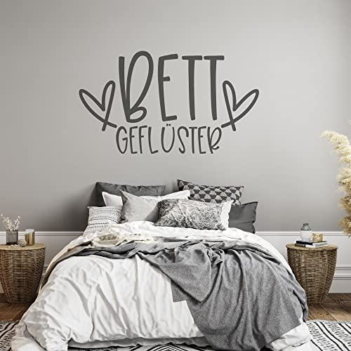 GRAZDesign Wandtattoo Schlafzimmer Bettgeflüster Wandaufkleber Sprüche Erwachsene - 52x30cm / 070 schwarz