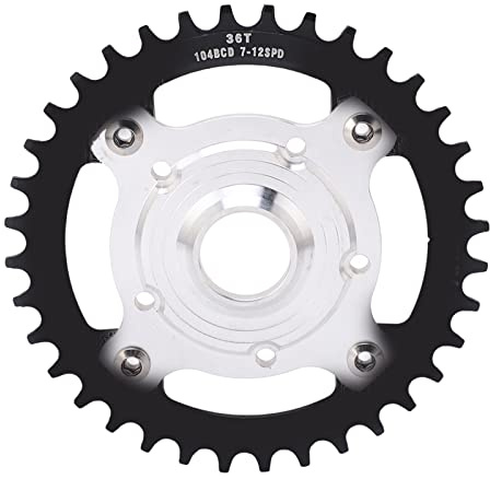Keenso Kettenblatt Spider Adapter für 104BCD 36T Mid Drive Elektrofahrrad, Schwarz, Zubehör für Umrüstung von E-Bikes, Fahrradfahrer, E-Bike-Nutzer