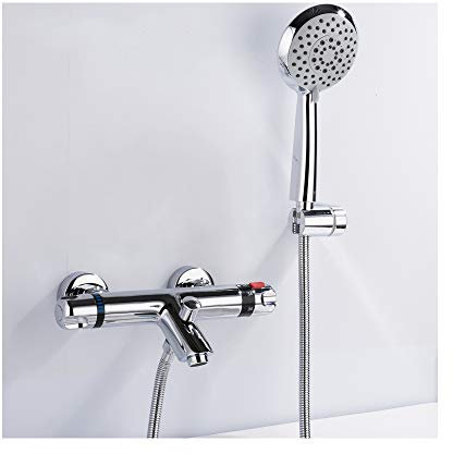 Badthermostat Thermostatarmatur Chrom Duscharmatur für Badezimmer Wandsystem Duschwanne mit Handbrause good
