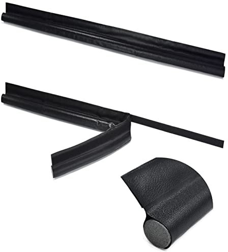 2x Zugluftstopper Windstopper Luftstopper Türbodendichtung Tür Isolierung Luftzugstopper Türdichtung Dichtung zum Kleben mit Klettverschluss - 96cm - individuell zuschneidbar - Einseitig schwarz
