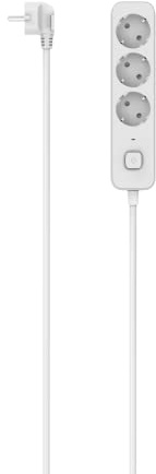 Hama Ciabatta elettrica con interruttore, 3 prese, 1,4 m, 3 prese, con protezione da contatto, luce LED funzionale, 45°