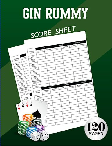 Gin Rummy Score Sheets: Scorekeeping Companion for Gin Rummy Enthusiasts | Keep Track of Your Games | 120 Pages: Gift for Gin Rummy Players