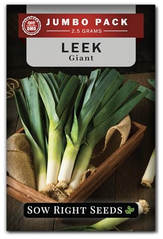 Sow Right Seeds - Bulk Giant Leek Seeds for Planting - 2.5 Grams, 850 Seeds - Non-GMO Heirloom Jumbo Pack with Instructions to Grow a Vegetable Garden - Cook Asian Dishes with an Abundant Harvest