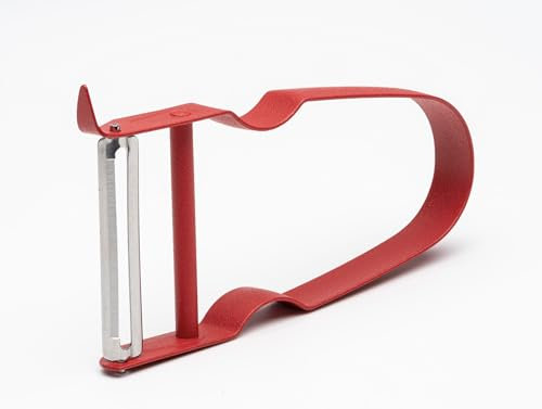 Pelapatate in acciaio inox con 2 lame extra, superficie antiscivolo in rosso, marca B23