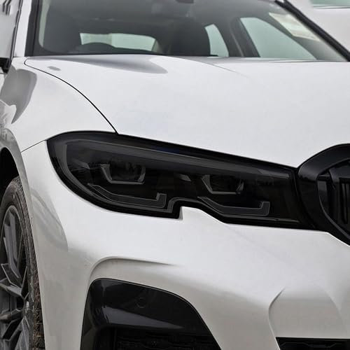 JCAKES 2 x Autoscheinwerfer Tönung Schwarz Schutzfolie Schutz TPU Aufkleber für BMW 3er G20 G21 F30 F31 F34 2013-2022 Zubehör