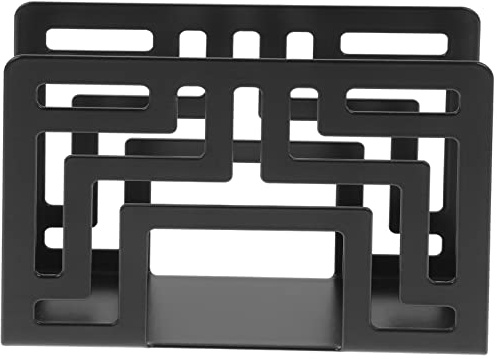 LIFKOME Servilletero Metálico Negro Diseño Calado, Tamaño Estándar, Soporte Para Guardar Pañuelos Para Cocina y Restaurante, Accesorio De Mesa Moderno y Resistente, Adecuado Para Cafetería y Hogar