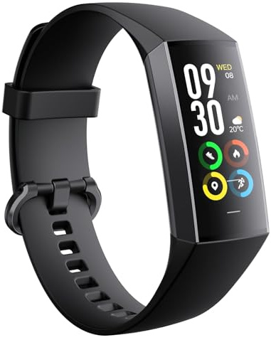 findtime Fitness-Tracker, 2,8 cm (1,1 Zoll), AMOLED-Farbdisplay, Fitness-Uhr für Damen und Herren, Schrittzähler, Uhr mit Herzfrequenz, BP, Schlafmonitor, Aktivitätstracker für Sport, kompatibel mit