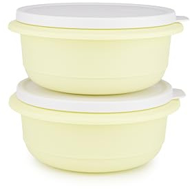 Tupperware Peng Pro 2x Schüssel 1 L gelb Rührschüssel Servierschüssel Salatschüssel (inkl. Twin weiß), nicht Zutreffend