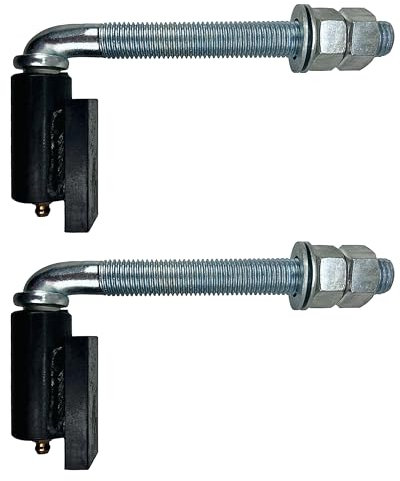 Sidco Supply Bisagra de puerta con perno en J de 5/8 pulgadas, longitud de 6 pulgadas, bisagras de puerta ajustables, bisagra de puerta con rodamiento de bolas, resistente, bisagra soldable, bisagras