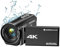 TORR Videocamera 4K Ultra HD 56MP 30FPS Videocamera, Videocamera Impermeabile con Zoom Digitale 18X per