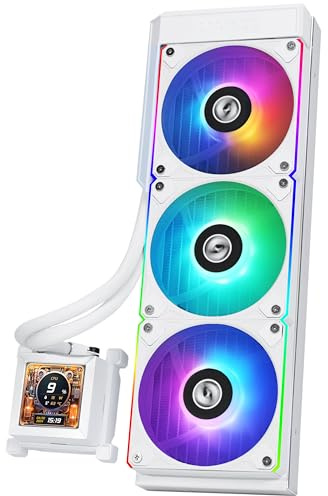 Lian Li Hydroshift 360 AIO - Pre-installed 3 x ARGB Fans - Side-Mounted Coolant Pathway - 2.88” LCD Screen - 480 × 480 Resolution - Captured Screenshots or Recorded Videos - White (HSLCD36RW)