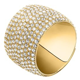 TRUSSARDI Anello pavé da donna in acciaio cristallo collezione T-DESIGN