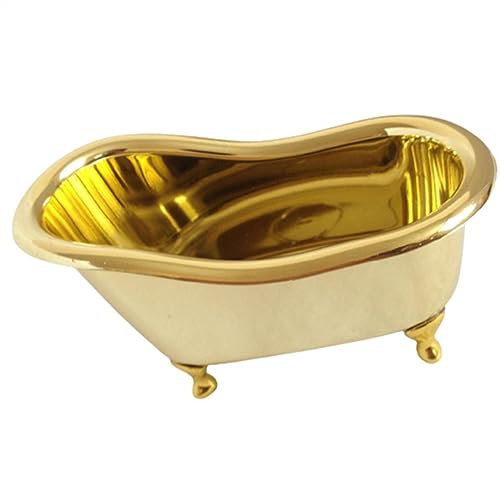 Champagne Bucket Mini Bathtub-Shaped Small Ice Bucket Cosmetic Fixing Box Soap Box Small Grocery Box Home Decoration 3 Colors Beer, Drinks and Wine Cooler(Gold)