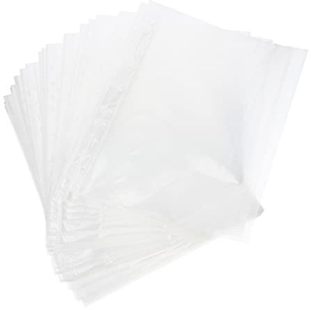 Lurrose 100stücke Ordnertaschen Ring-ordner Transparente Dokumentenmappen Pp-material Verschleißfeste Dateischutzhüllen Praktische Aktenschoner Für Schule Und Büro