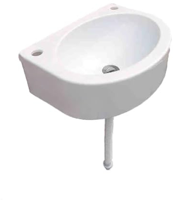MQZHUK Lavandino a Muro in Resina, 45x34x14.5cm Lavandino in Plastica for Montaggio a Parete Piccolo, Lavandino Bagno Sospeso Salvaspazio per Piccolo Guardaroba Bagno Wc Degli Ospiti Bianco