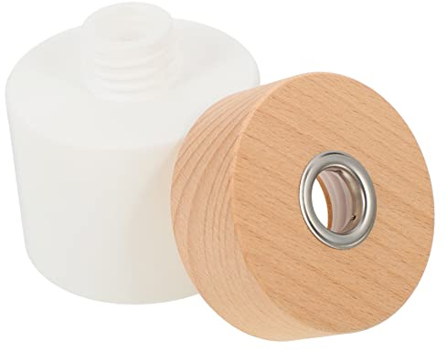 Ciieeo Flacone Profumatore Cilindrico in Vetro 100ml Coperchio in Legno | Fondo Piatto, Collo Liscio, Bocca Ampia per Bastoncini, Base Ispessita, Riutilizzabile Bagno Balcone