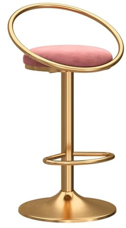 TLTDSMYF Barhocker, Barhocker, Drehbarer Barstuhl für Küchentheken, höhenverstellbare Barhocker/goldfarbenes Bein, blaues Polster/45–60 cm