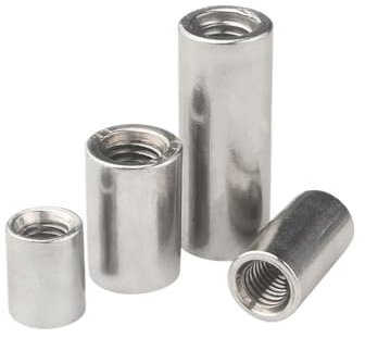 Runde Verbindungsmuttern, 2/5/10 stücke M3 M4 M5 M6 M8 M10 304 Edelstahl Verlängern Lange Verlängern Runde Kupplung Mutter stecker Joint Hülse Rohr Mutter(10pcs M6x10x6mm)