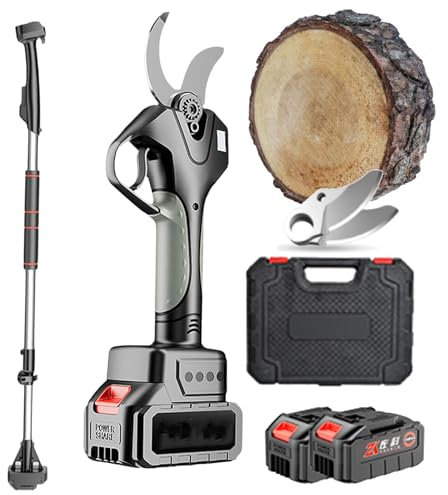 SéCateur éLectrique Pour Buissons, SéCateur éLectrique Sans Fil, Avec 2 Batteries 2 Ah - Branche D'Arbre, Membre, Coupe Des Branches Jusqu'à 78 Mm De DiamèTre