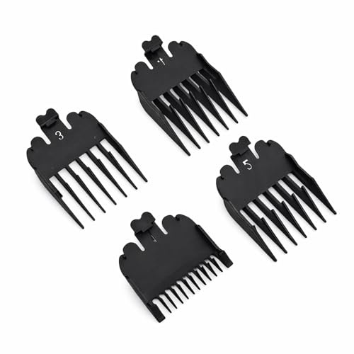 Professioneller Profi-Haarschneidekamm mit 4 Spezifikationen des kabelgebundenen Friseur-Messschieber-Grenzkamms (schwarz)