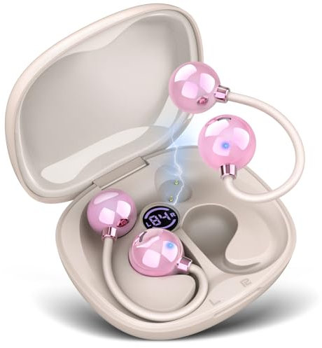 ATFKZADV Open Ear Écouteurs Bluetooth 5.4 avec Basse Profonde Et Appel Clair, Ecouteurs Bluetooth sans Fil Sport Ultra Confortables sans Avoir à Pénétrer Profondément dans Le Canal Auditif