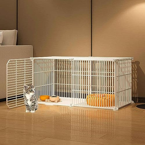 FDQAMLKX Gabbia per Gatti da Esterno Grande in Metallo - Recinto Pieghevole per Esterno/Interno/Balcone - Facile da Montare