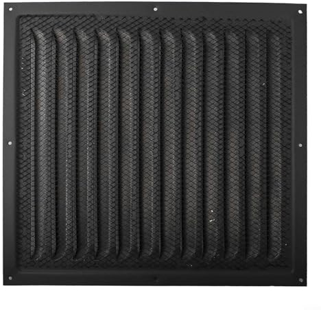 Feeshoppher Cubiertas de ventilación cuadradas de metal para rejilla de ventilación de 30 x 30 cm, aleación de aluminio negro, revestimiento de epoxi, cubiertas de ventilación para pared, techo,