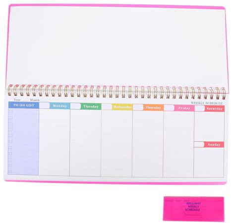 jojofuny Wöchentlicher Planer to Do List Pad Mit Abreißbaren Notizzetteln in Rosa Für Büro Schule Zuhause Eleganter Zeitmanager Spiralblock Aufgabenliste Kalender