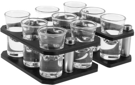 Warmhm 1set Bicchierini Shot Vassoio Acrilico Fumè Per Bar e Facile Design Antiscivolo
