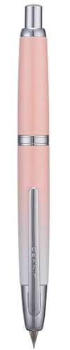 Jinhao 10 Press Fountain Pen with Box, Gradient Peach Pink Retractable Extra Fine Nib with Ink Converter Set (Silver Clip)
