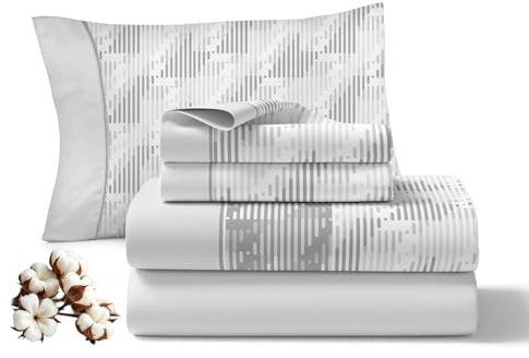 Viuda de Tolra - Juego de Sábanas para Primavera y Verano | 100% Algodón 144 Hilos | Incluye Sábana Encimera, Bajera Ajustable y Funda Almohada | Modelo Sueño (Gris, Cama 135cm con 1 Funda Almohada)