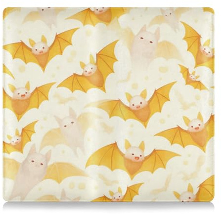 EtherSpher Cartoon Vampire Bat Bright Yellow Pu Leather Assicurazione auto e titolare della carta di registrazione Accessori per camion per carte, Documento essenziale Patente di guida