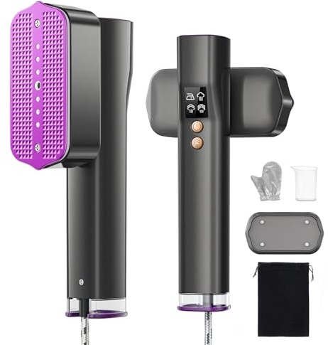 VIWAVE Ferro da Stiro Verticale 1200W, Dual Voltage 100-240V, Stiratore Verticale da Viaggio 2-in-1 con 4 Modalità, Display LED, Ferro da Stiro Portatile per Casa e Viaggi di Lavoro