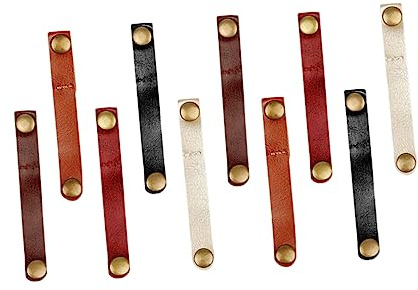 SEWACC 10pezzi Organizer Cavi in Pelle Colorati Fermacavi Portatile Con Bottone Per Avvolgimento Rapido Cavi Usb Auricolari e Fili Dati Protezione Flessibile e Antigroviglio