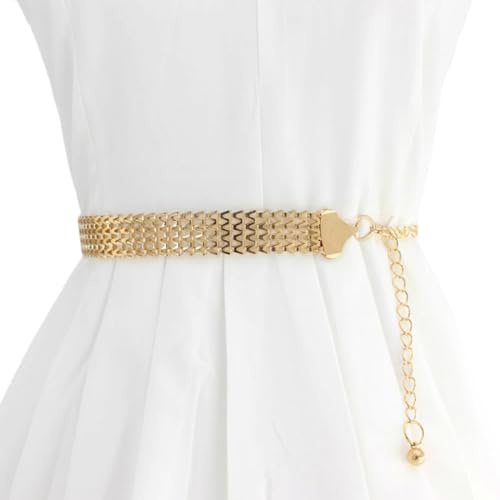 JYNVO Cintura Oro Donna, cintura da donna in metallo, Adatta per margherita scavata, fibbie regolabili, adatta per abiti, jeans, maglioni, Abrigi & Abiti da Sera