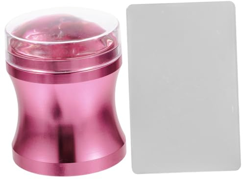 Veemoon Timbro per Unghie in Silicone Rosa Raschietto, Kit per Nail Art e Manicure, Pratico e Multifunzione Colore Casuale