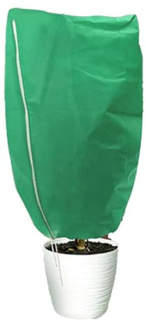 Vilgftyiet Housse de protection en non-tissé avec cordon de serrage pour protection hivernale, sac de protection contre le gel pour plantes en pot et jardin Vert 80 x 120 cm