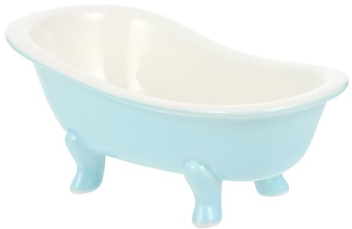 BESPORTBLE Tazón de Postre Cerámica Azul Forma de Bañera para Helado | Superficie Esmaltada, Diseño Creativo, Recipiente Multiuso, Base Estable, Vajilla para Hogar