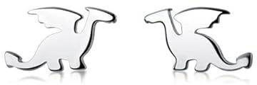 bySantana – äkta 925 sterling silver drake örhängen – små fantasiörhängen i medeltida stil, mystiska smycken för kvinnor, 11mm, Metall, Ingen ädelsten